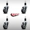 Service Caster 3.5'' SS Thermoplastic Rubber Wheel Swivel 1-3/8'' Expanding Stem Caster Set, 4PK SCC-SSEX20S3514-TPRB-138-4 - alternate 4
